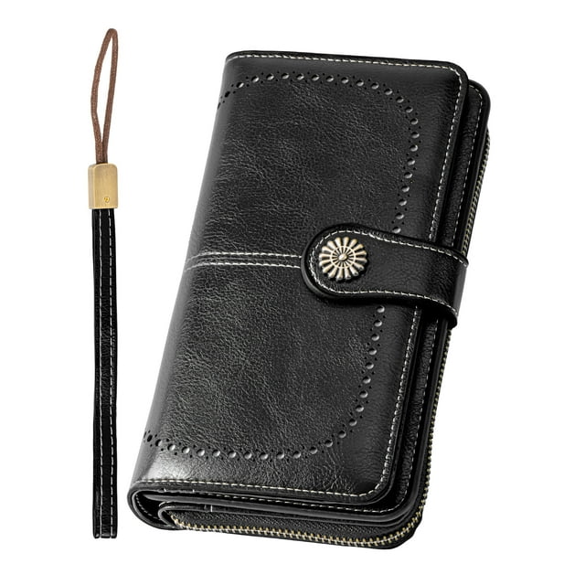 Kivdit Wallets for Women Genuine Leather Wallet Credit Card Holder with RFID Blocking Large Capacity