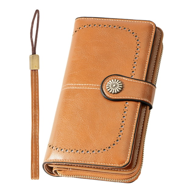 Kivdit Wallets for Women Genuine Leather Wallet Credit Card Holder with RFID Blocking Large Capacity