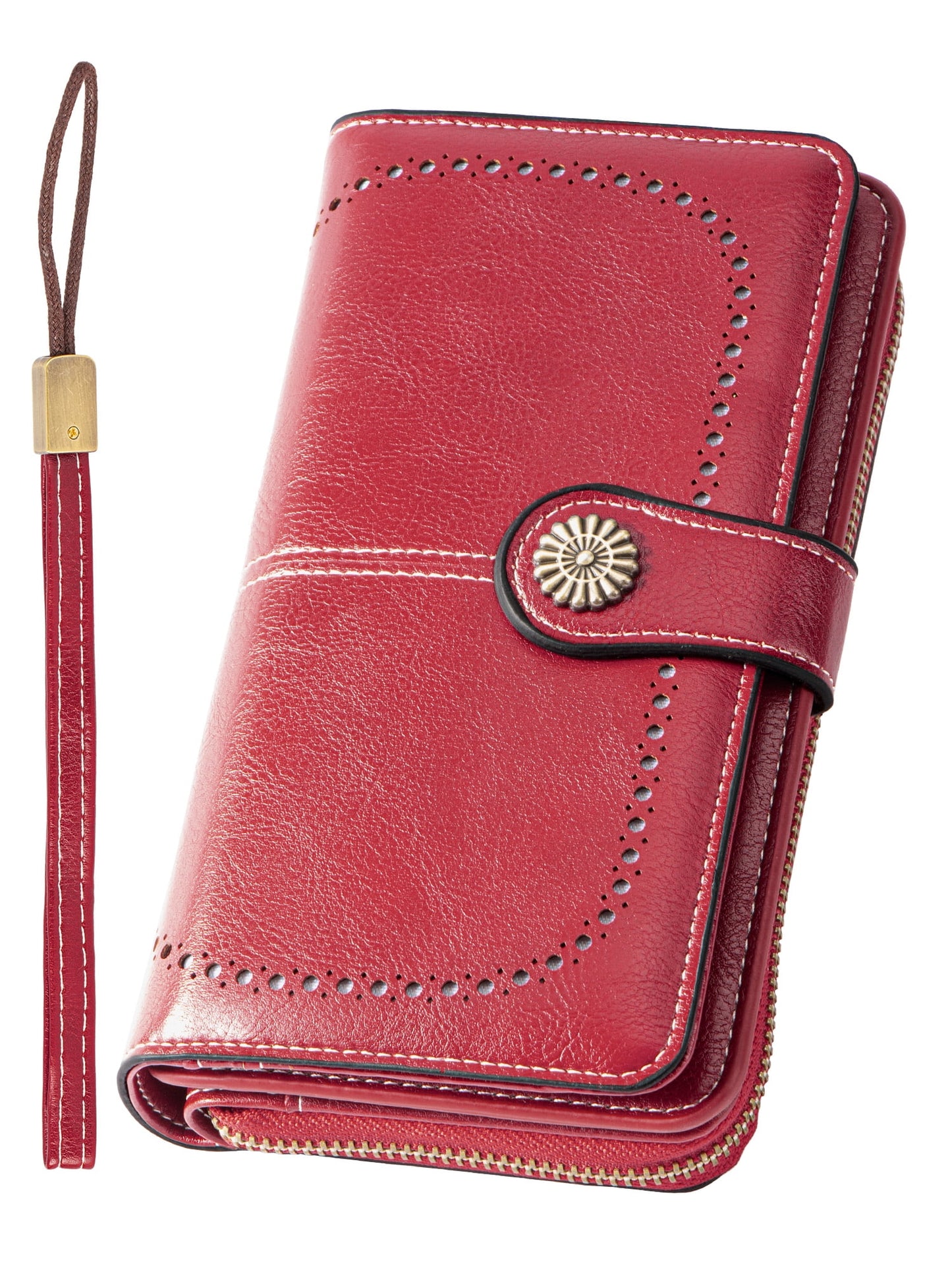 Kivdit Wallets for Women Genuine Leather Wallet Credit Card Holder with RFID Blocking Large Capacity