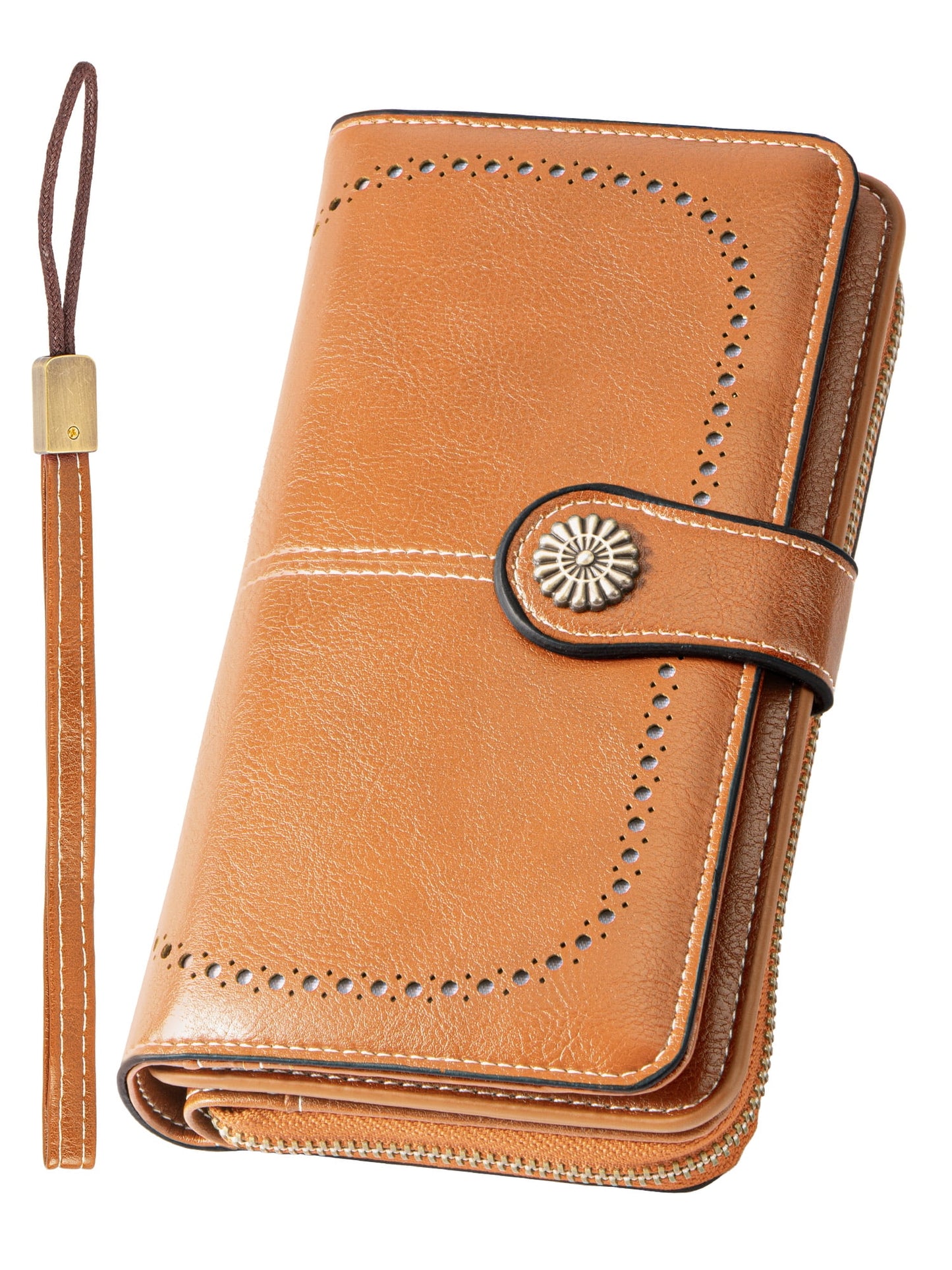 Kivdit Wallets for Women Genuine Leather,Large Capacity Womens Wallet with RFID Blocking,Blue