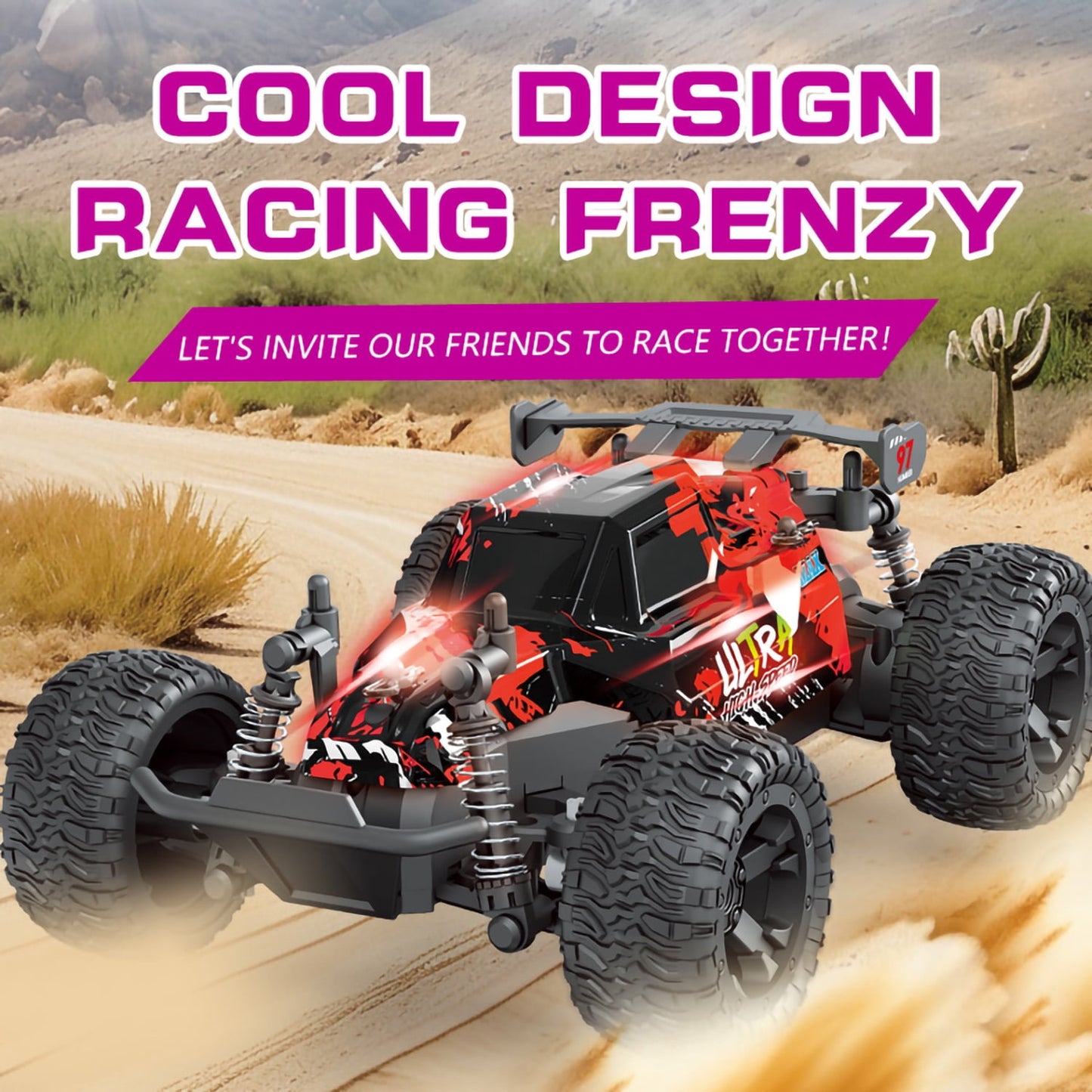 Kivdit Remote Control Cars,1:18 High Speed RC Cars,20+ km/h All Terrain Off Road Vehicle,Toys Gifts for Boys Girls Kids