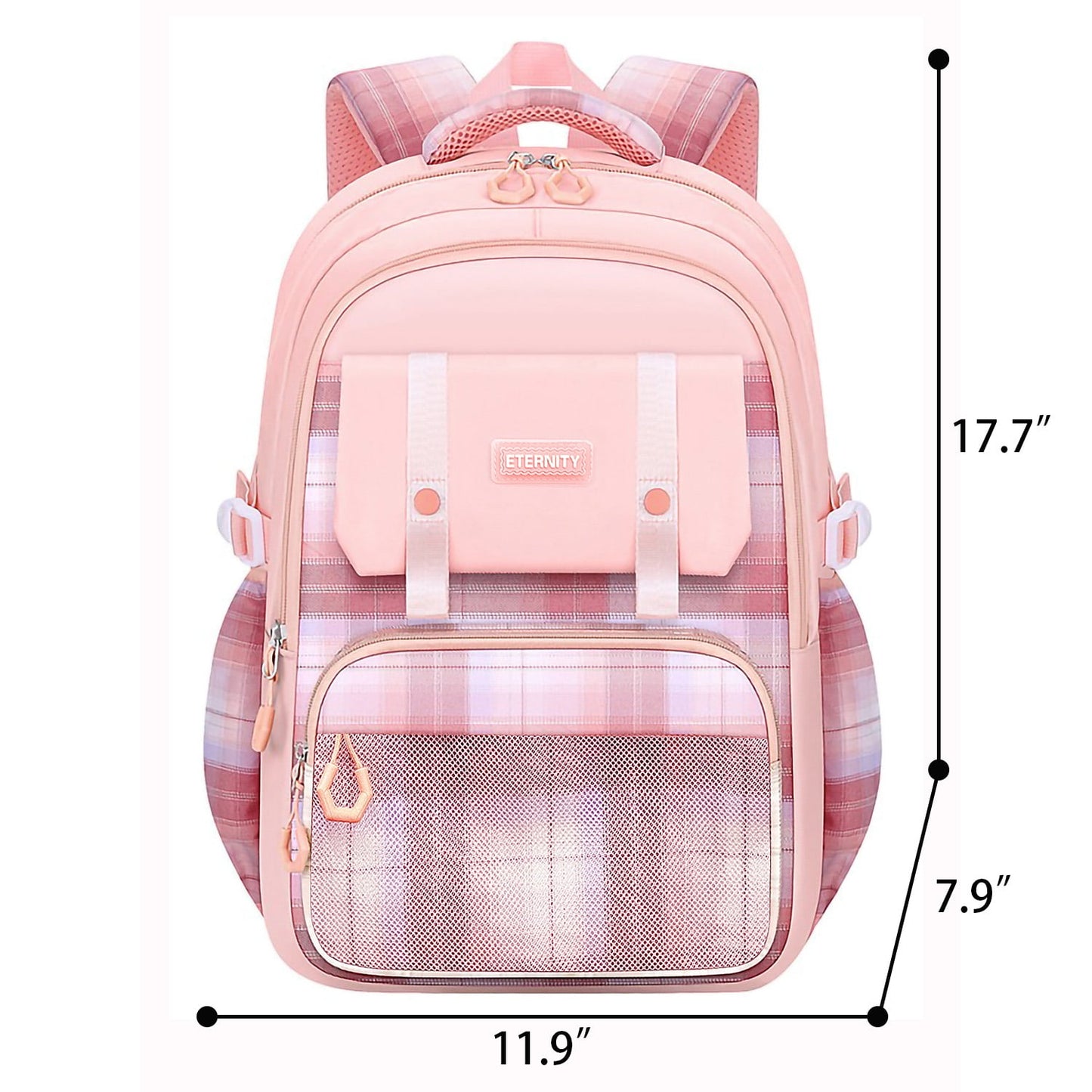 KIVDIT School Backpack for Girls,Fashion Large Capacity Bookbag for Kids Teens,Waterproof Girls School Bag,Pink