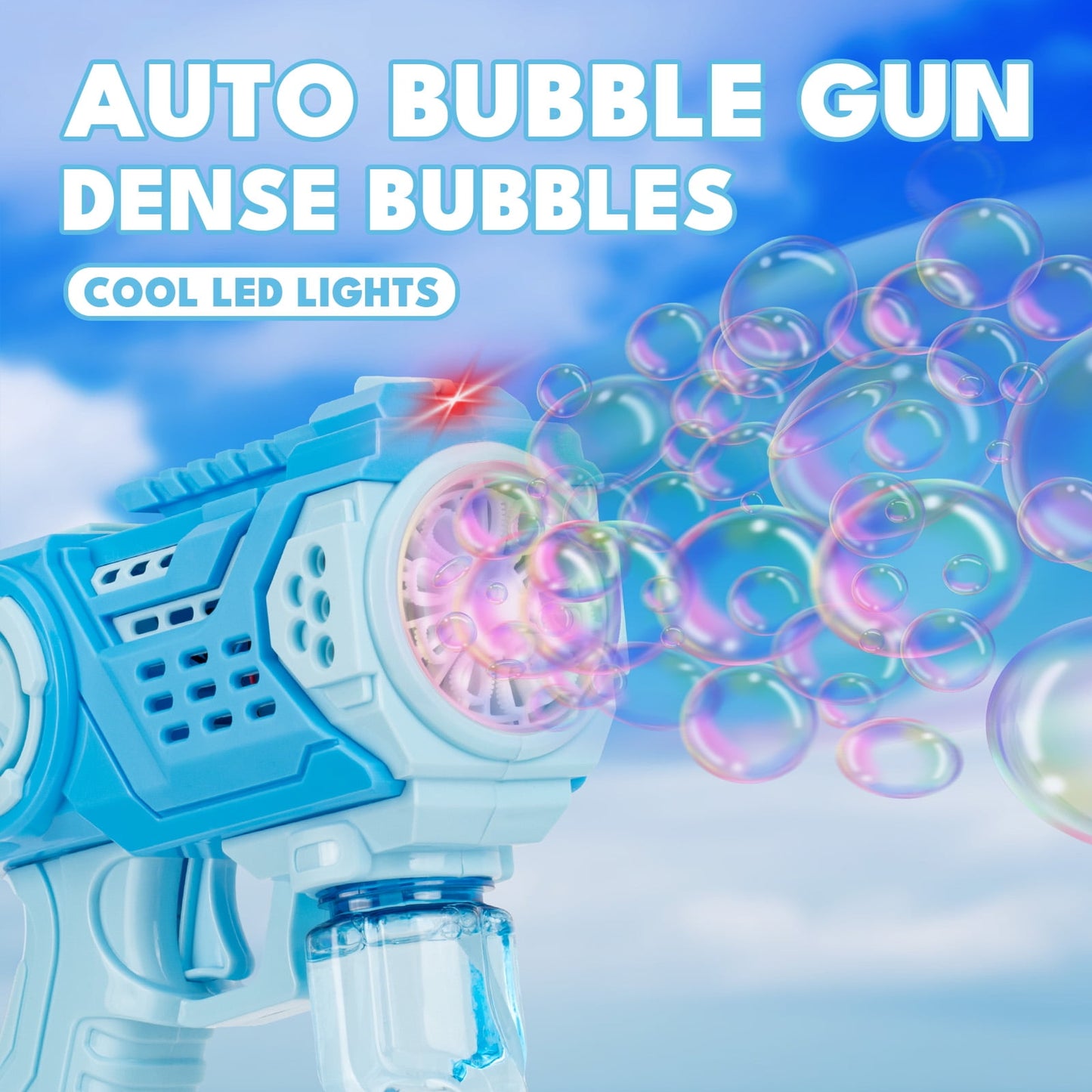 Kivdit Bubble Machine for Kids,Automatic Bubble Maker Machine for Party Bubble Toys with colorful light