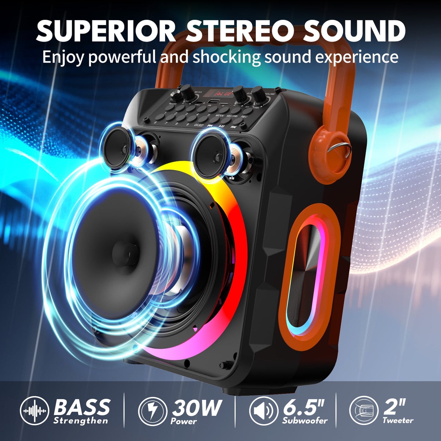 KIVDIT Karaoke Machine Bluetooth Speaker for Adult ,Singing Machine with Karaoke Microphone for Home Party