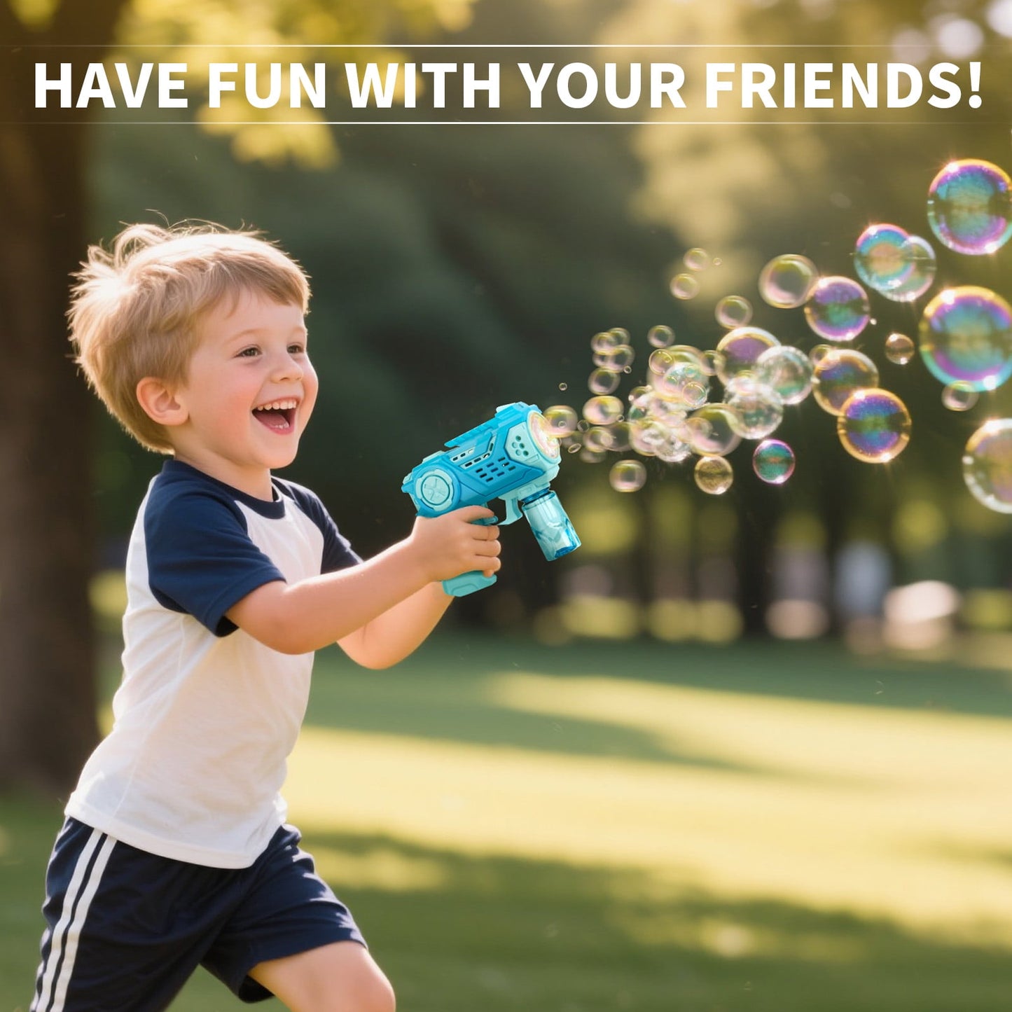 Kivdit Bubble Machine for Kids,Automatic Bubble Maker Machine for Party Bubble Toys with colorful light
