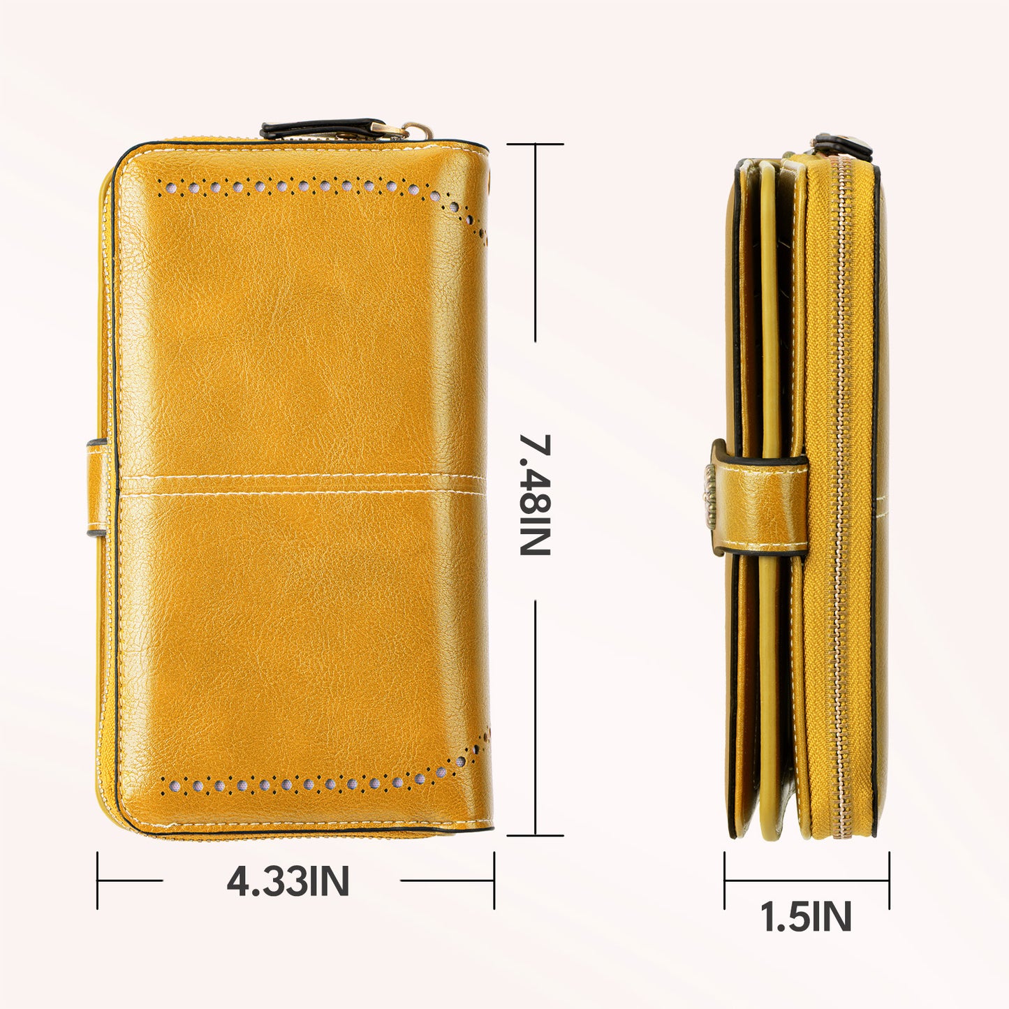 KIVDIT Wallets for Women Genuine Leather Wallets RFID Blocking Credit Card Holder, Large Capacity