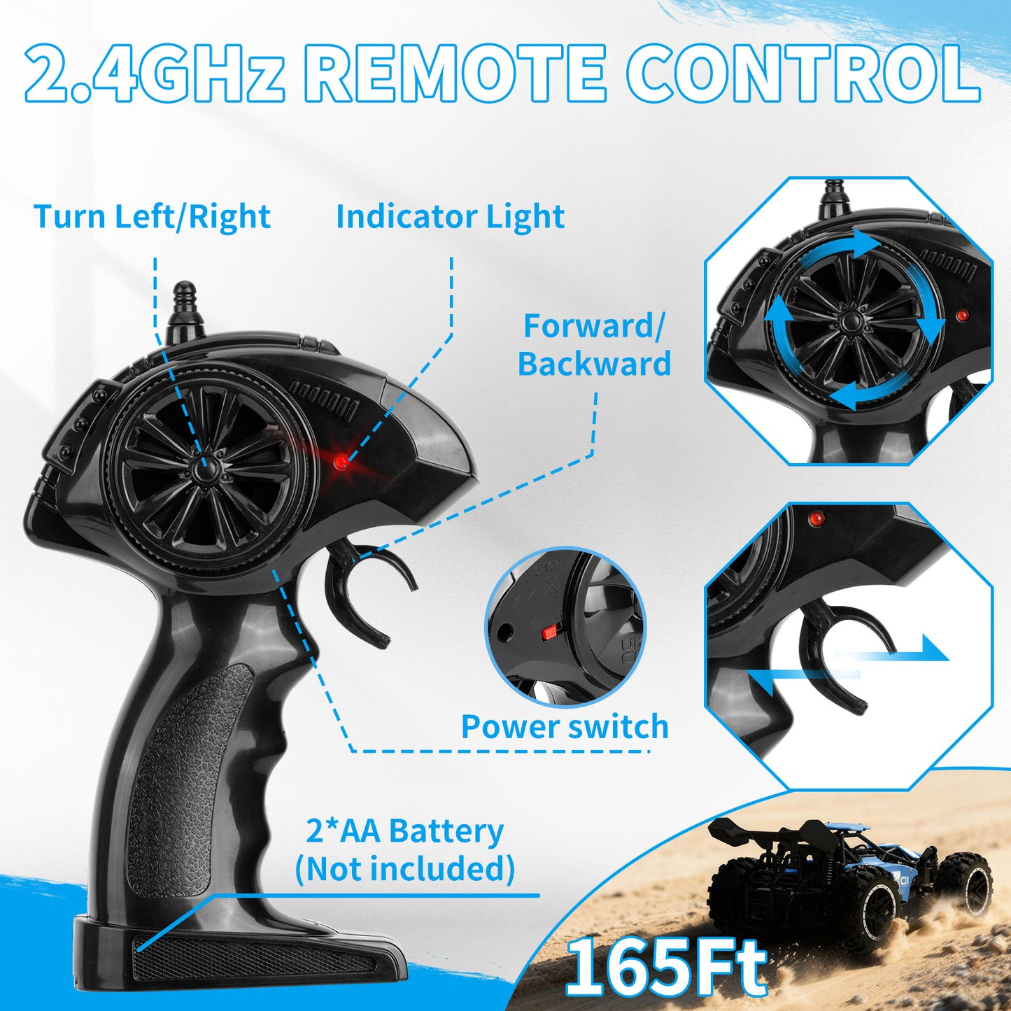 Kivdit Remote Control Cars,1:18 High Speed RC Cars,20+ km/h All Terrain Off Road Vehicle,Toys Gifts for Boys Girls Kids