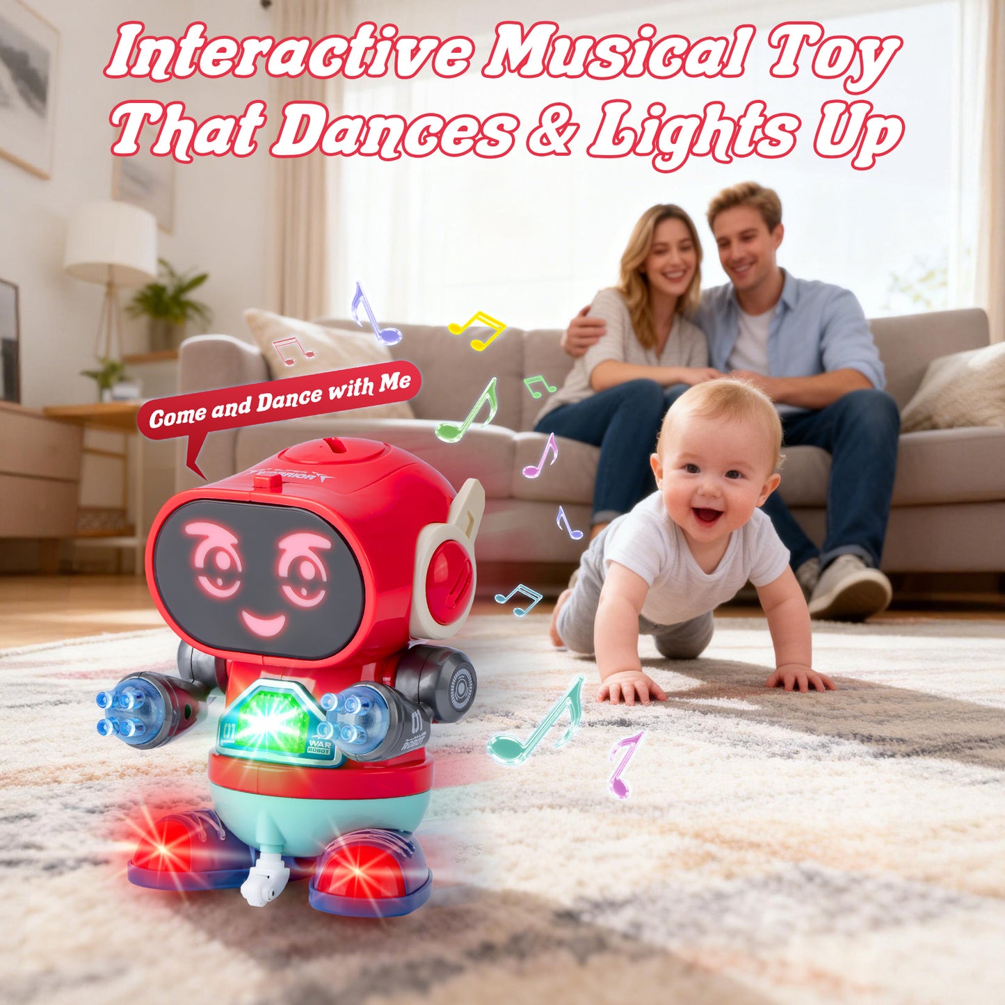 Kivdit RC Robot Toys for Kids,Rechargeable Programmable Smart Remote Control Robot with LED Eyes and Switchable Music,Pink