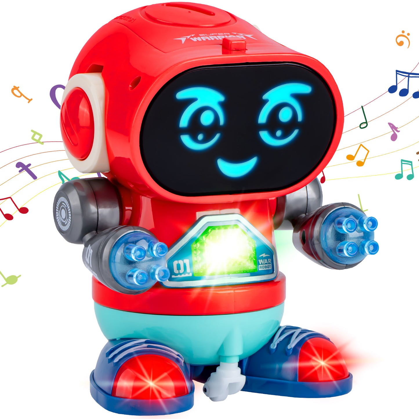 Kivdit RC Robot Toys for Kids,Rechargeable Programmable Smart Remote Control Robot with LED Eyes and Switchable Music,Pink