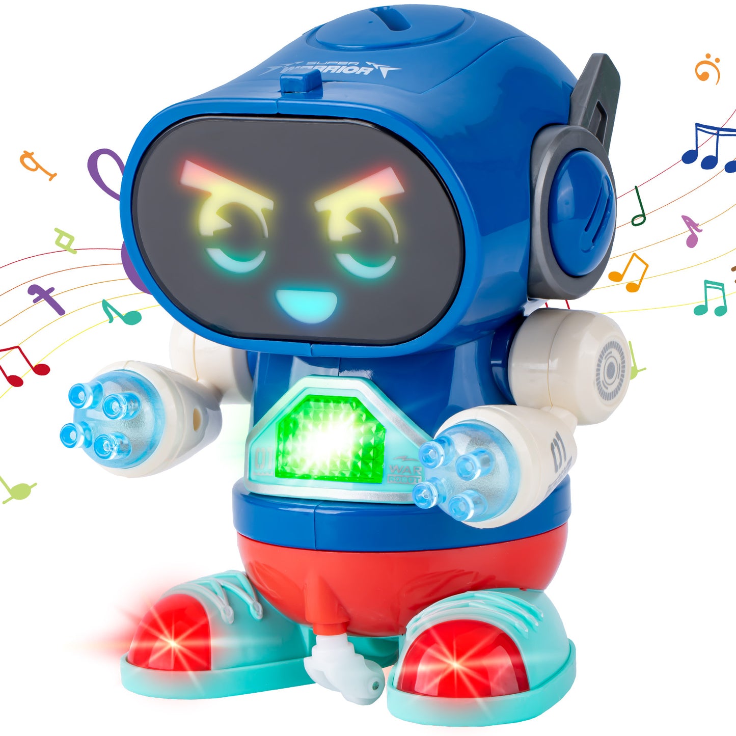 Kivdit RC Robot Toys for Kids,Rechargeable Programmable Smart Remote Control Robot with LED Eyes and Switchable Music,Pink